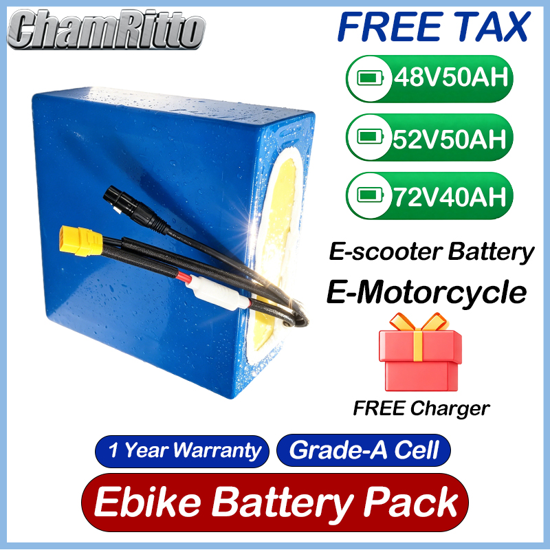 72V 50Ah 21700 Lithium Battery - 48V 52V 30ah 50ah Elektrikli bisiklet