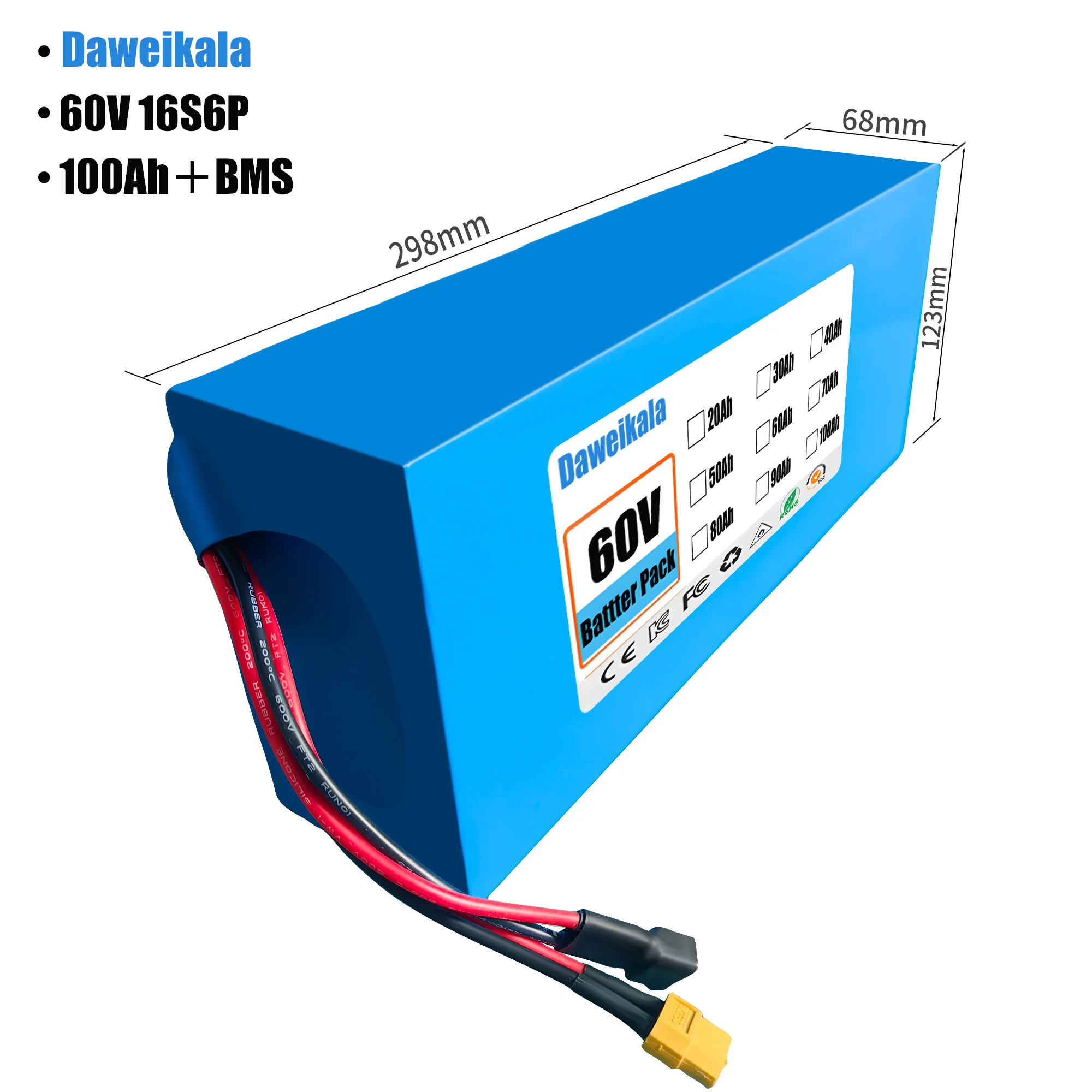 60V 100Ah 16S6P ebike pil 1865 - 60V 50Ah Electric Scooter Battery incelemesi ve fiyatı