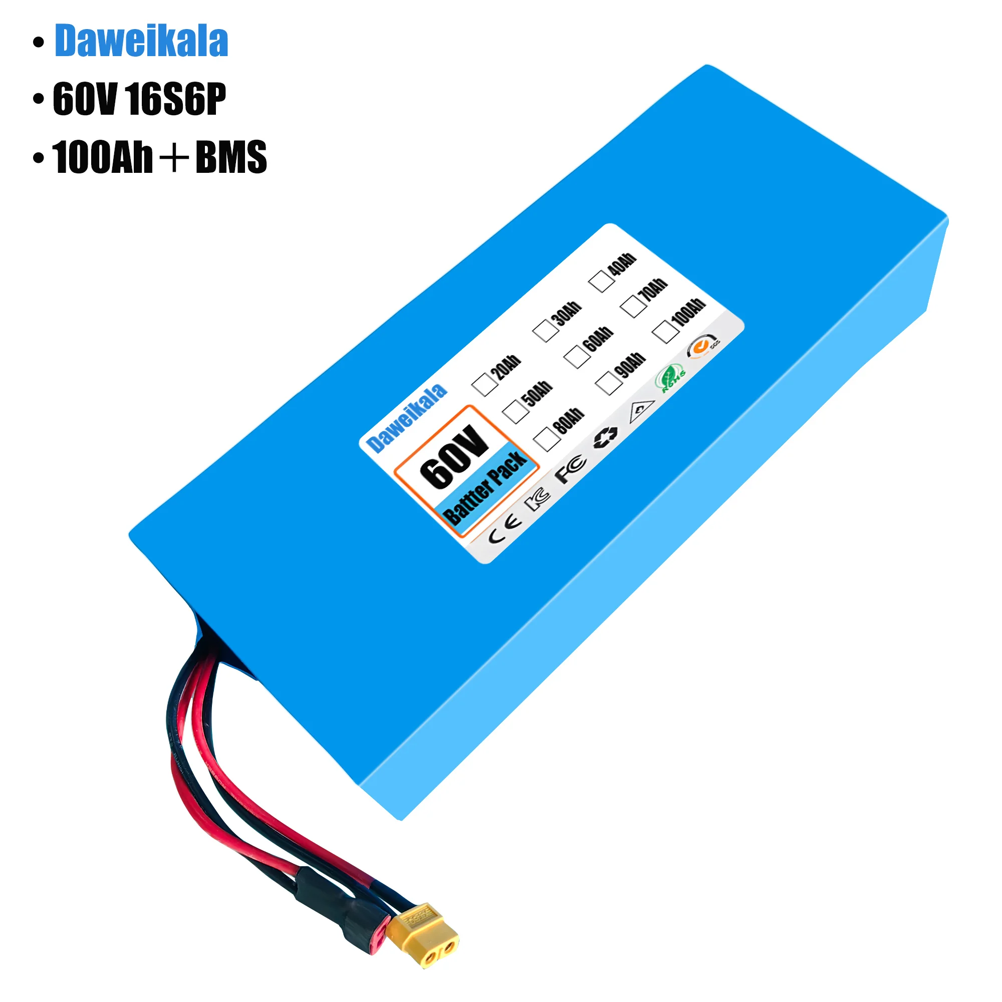 60V 100Ah 16S6P ebike pil 1865 - 60V 50Ah Electric Scooter Battery incelemesi ve fiyatı